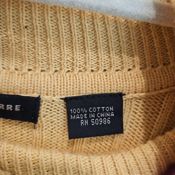 Jeanne Pierre Woman's Med Cotton Ribbed Turtleneck Knit Sweater Yellow Medium - Picture 8 of 12